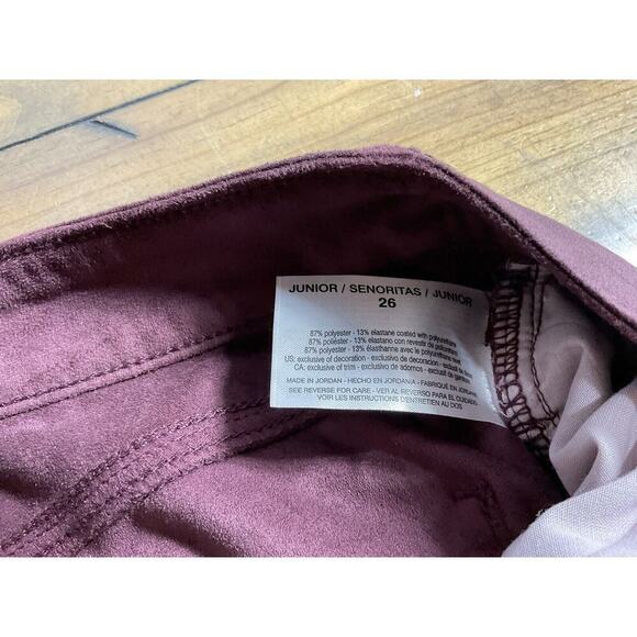 William Rast Maroon Skinny Suede Pants Women’s Size 26 - Picture 6 of 10